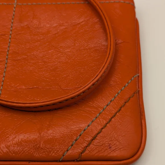 Coach Orange Leather Wristlet - Picture 3 of 6